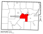 Map of Pleasant Township, Warren County, Pennsylvania Highlighted